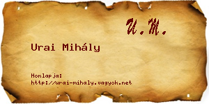 Urai Mihály névjegykártya